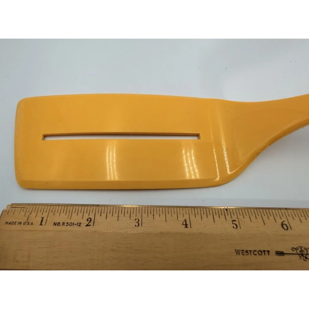 Foley Vintage Yellow Slotted Spatula Turner Kitchen Utensil Plastic 12